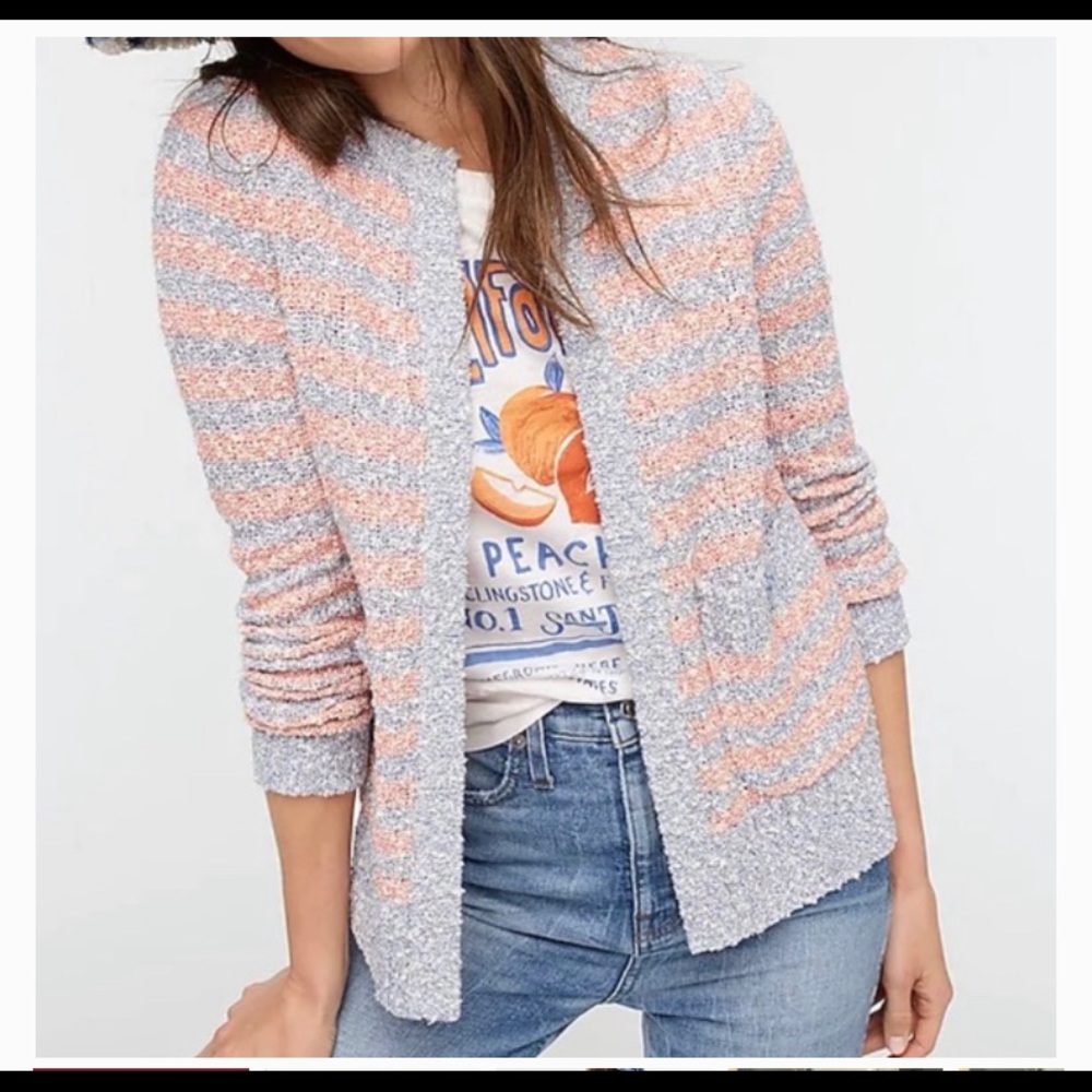 J.Crew Cardigan sweater in tweed stripe size M